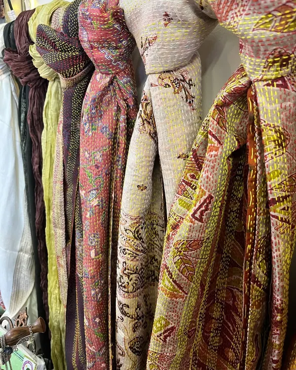 Silk scarves in autumn colours