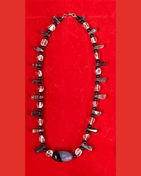 Black and clear beaded necklace