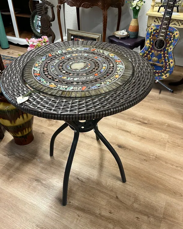 Mosaic-topped side table