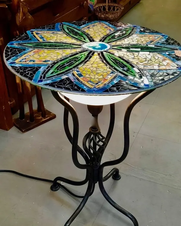Mosaic flower tabletop