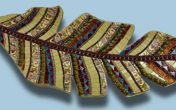 Mosaic wall piece in fan shapes